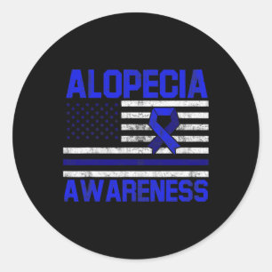 Alopecia Awareness Hair Loss Warrior Inspire Survi Classic Round Sticker