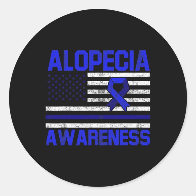 Alopecia Awareness Hair Loss Warrior Inspire Survi Classic Round Sticker (Front)