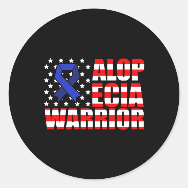 Alopecia Awareness Hair Loss Warrior Medical Survi Classic Round Sticker (Front)