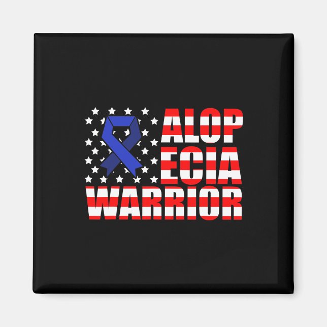 Alopecia Awareness Hair Loss Warrior Medical Survi Magnet (Front)
