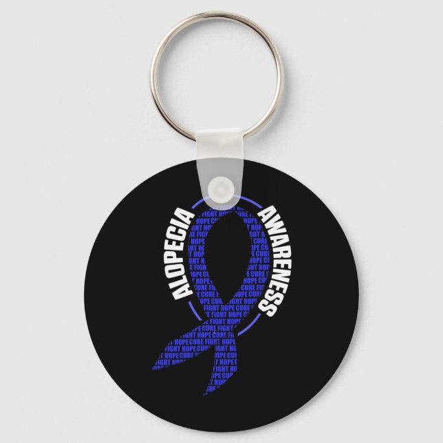Alopecia Awareness Hair Loss Warrior Medication Su Key Ring (Front)
