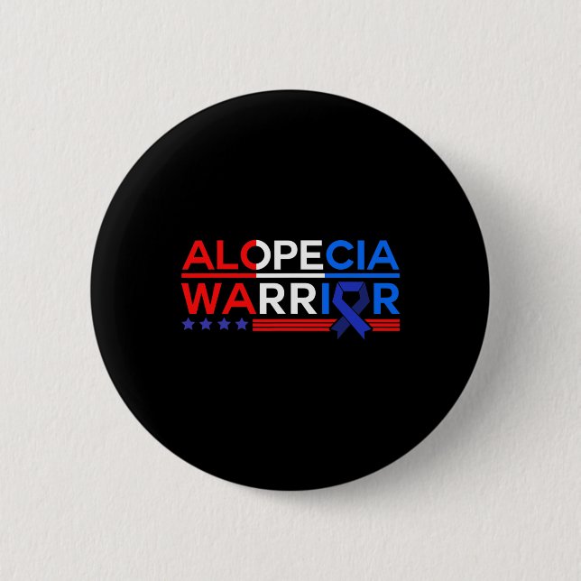 Alopecia Awareness Hair Loss Warrior Nutrition Sur 6 Cm Round Badge (Front)