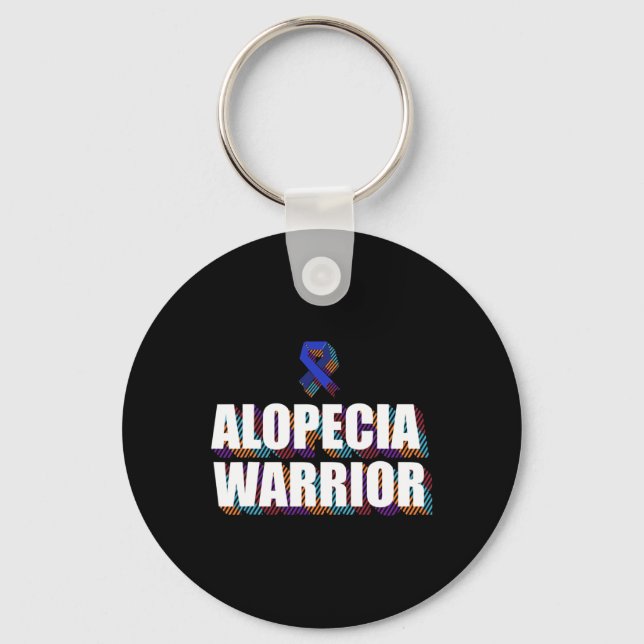 Alopecia Awareness Hair Loss Warrior Patient Survi Key Ring (Front)