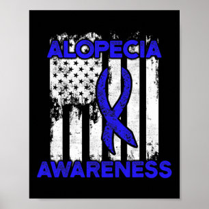 Alopecia Awareness Hair Loss Warrior Ribbon Surviv Poster