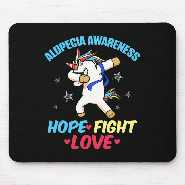 Alopecia Awareness Hair Loss Warrior Strength Surv Mouse Mat (Front)