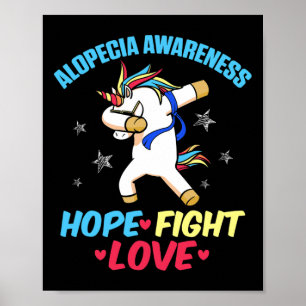 Alopecia Awareness Hair Loss Warrior Strength Surv Poster