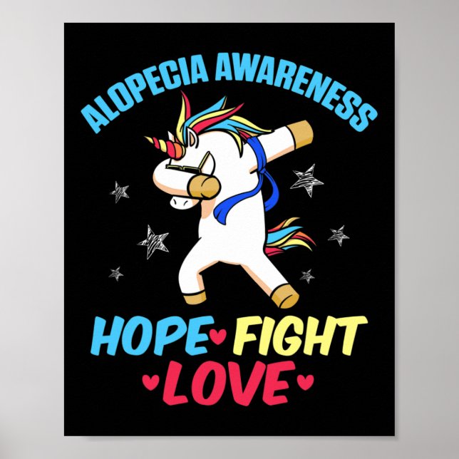 Alopecia Awareness Hair Loss Warrior Strength Surv Poster (Front)