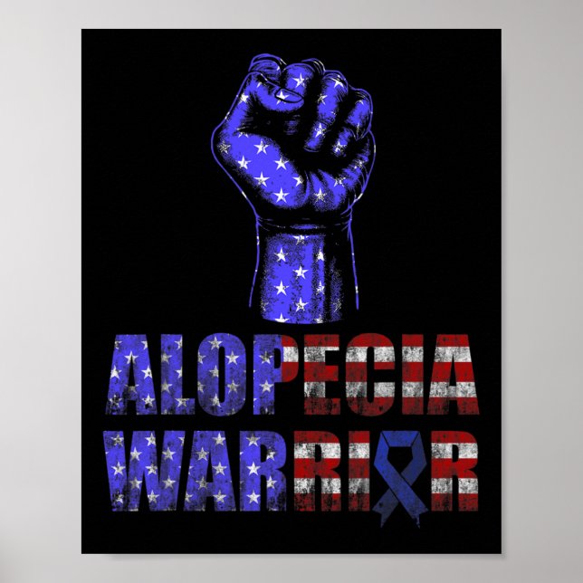 Alopecia Awareness Hair Loss Warrior Succeed Survi Poster (Front)