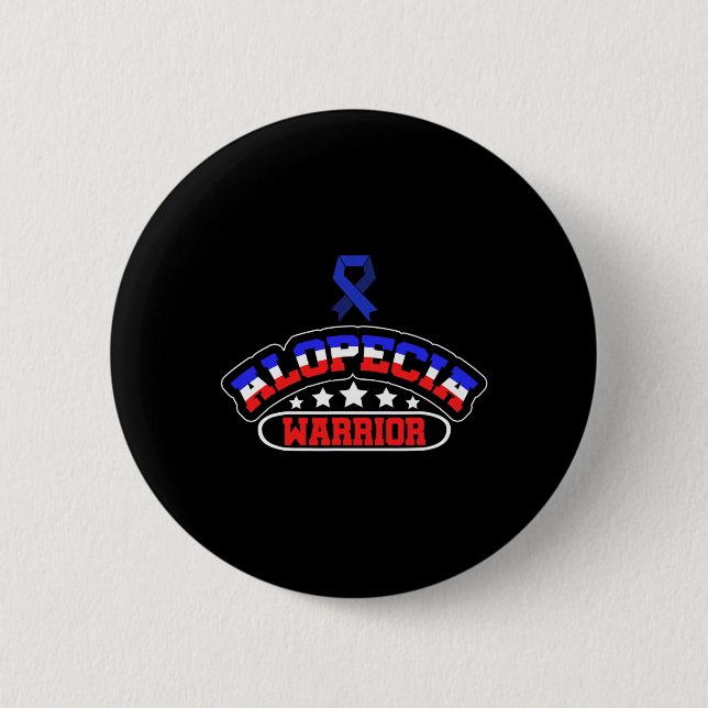 Alopecia Awareness Hair Loss Warrior Support Survi 6 Cm Round Badge (Front)