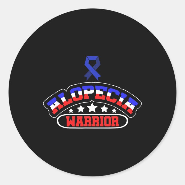 Alopecia Awareness Hair Loss Warrior Support Survi Classic Round Sticker (Front)