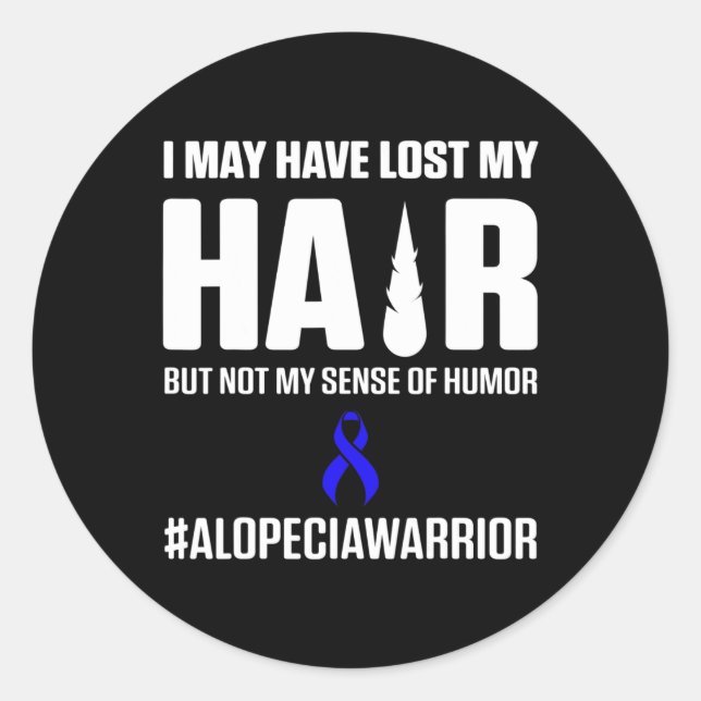 Alopecia Awareness Hair Loss Warrior Survivor 3 Classic Round Sticker (Front)