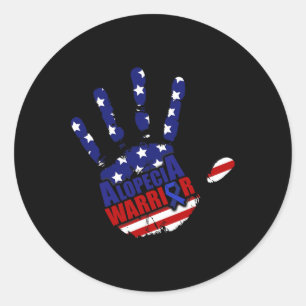 Alopecia Awareness Hair Loss Warrior Symbol Tool S Classic Round Sticker
