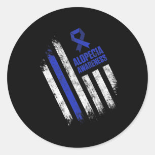 Alopecia Awareness Hair Loss Warrior Tackle Surviv Classic Round Sticker