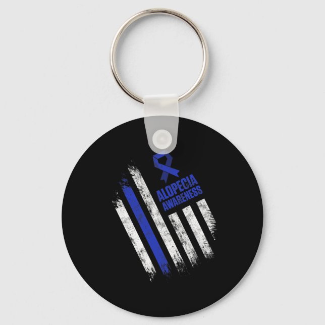 Alopecia Awareness Hair Loss Warrior Tackle Surviv Key Ring (Front)