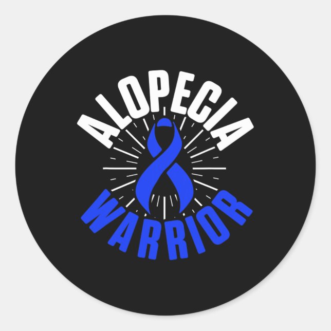 Alopecia Awareness Hair Loss Warrior Therapeutic S Classic Round Sticker (Front)