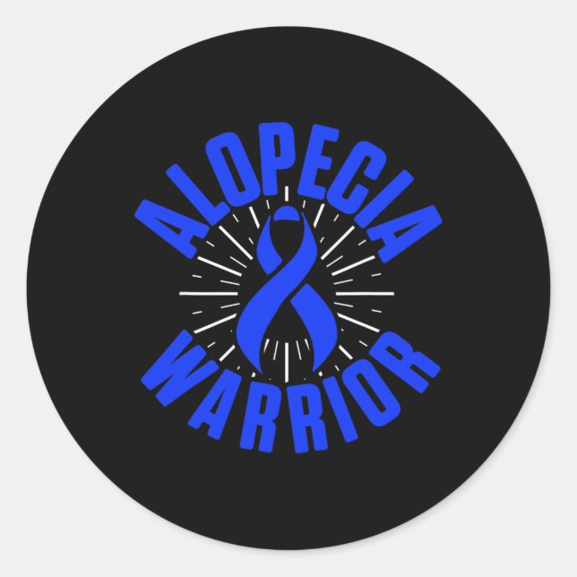 Alopecia Awareness Hair Loss Warrior Therapeutic S Classic Round Sticker (Front)