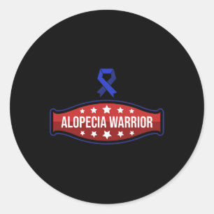 Alopecia Awareness Hair Loss Warrior Therapy Survi Classic Round Sticker