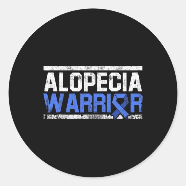 Alopecia Awareness Hair Loss Warrior Tool Flag Sur Classic Round Sticker (Front)
