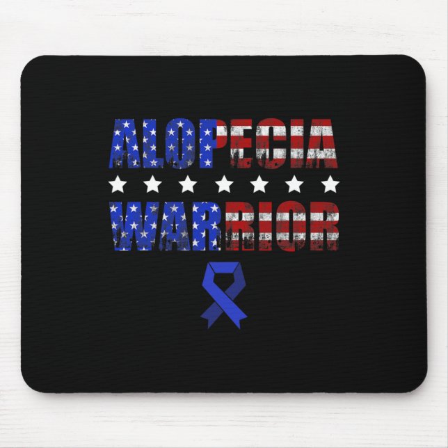 Alopecia Awareness Hair Loss Warrior Treating Surv Mouse Mat (Front)