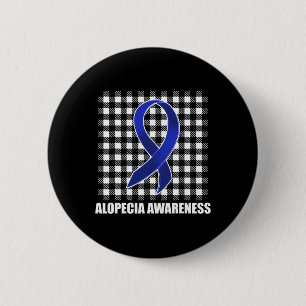 Alopecia Awareness Hair Loss Warrior USA Flag Surv 6 Cm Round Badge