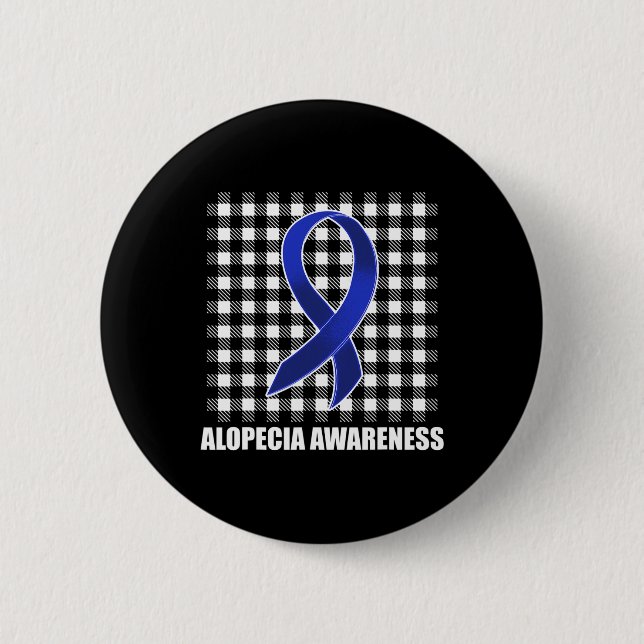Alopecia Awareness Hair Loss Warrior USA Flag Surv 6 Cm Round Badge (Front)