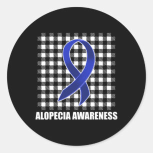 Alopecia Awareness Hair Loss Warrior USA Flag Surv Classic Round Sticker