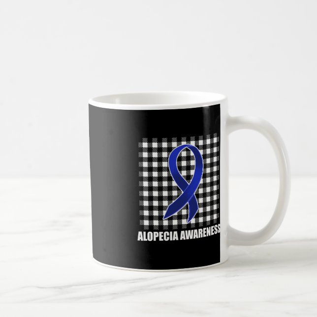 Alopecia Awareness Hair Loss Warrior USA Flag Surv Coffee Mug (Right)