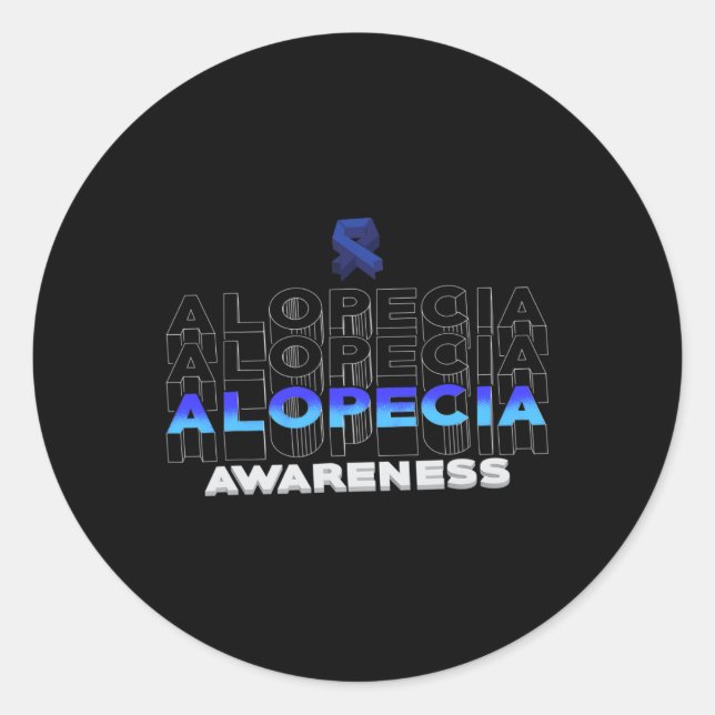 Alopecia Awareness Hair Loss Warrior Winning Survi Classic Round Sticker (Front)