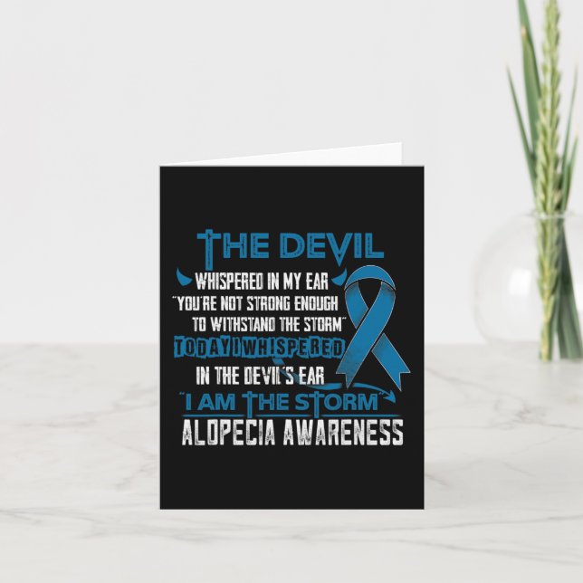 Alopecia Awareness I am the Storm Devil  Card (Front)