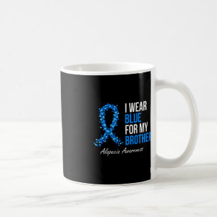 Alopecia Awareness I Wear Blue For My Brother Blue Coffee Mug