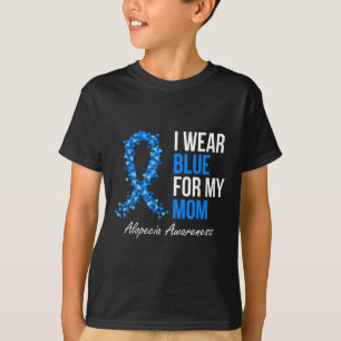 Alopecia Awareness I Wear Blue For My Mum Blue Rib T-Shirt