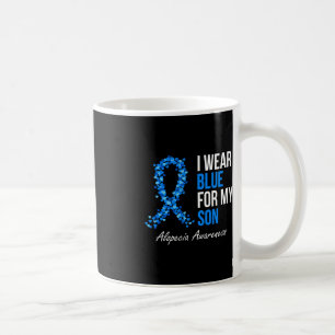 Alopecia Awareness I Wear Blue For My Son Blue Rib Coffee Mug