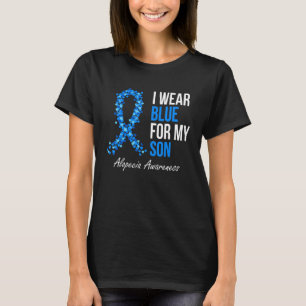 Alopecia Awareness I Wear Blue For My Son Blue Rib T-Shirt