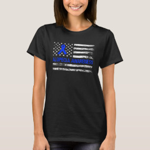 Alopecia Awareness  I Wear Blue Ribbon Support Fam T-Shirt