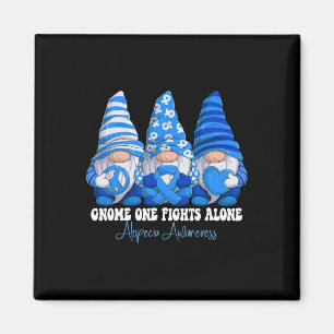 Alopecia Awareness Month Blue Ribbon Gnomies Suppo Magnet
