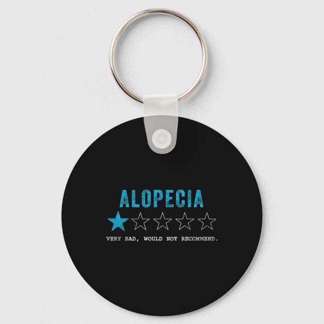 Alopecia Awareness Month Costume Ribbon Gift Famil Key Ring (Front)