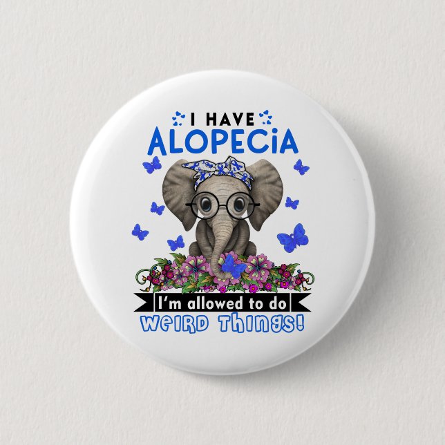 Alopecia Awareness Month Ribbon Gifts 6 Cm Round Badge (Front)