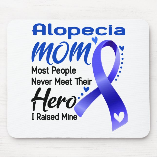 Alopecia Awareness Month Ribbon Gifts Mouse Mat (Front)