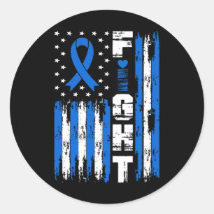 Alopecia Awareness Patriotic Usa American Flag Blu Classic Round Sticker