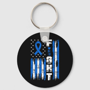 Alopecia Awareness Patriotic Usa American Flag Blu Key Ring