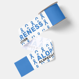 Alopecia Awareness Pattern Ribbon Grosgrain Ribbon