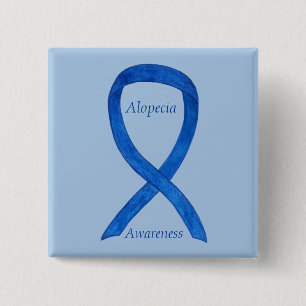 Alopecia Awareness Ribbon Custom Art Pin