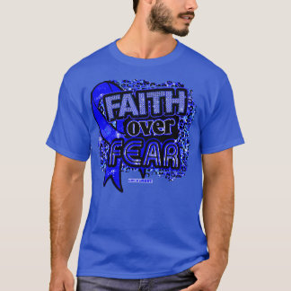 Alopecia Awareness Ribbon Faith Over Fear Leopard  T-Shirt