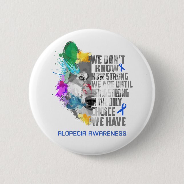Alopecia Awareness Ribbon Support Gifts 6 Cm Round Badge (Front)