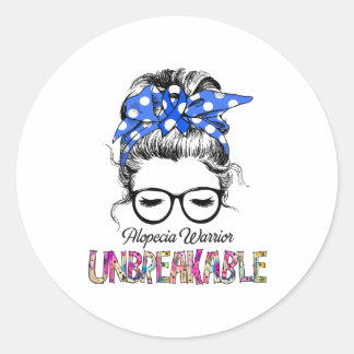 Alopecia Awareness Ribbon Support Gifts Classic Round Sticker