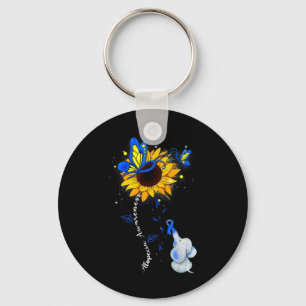 Alopecia Awareness Sunflower Elephant Men Key Ring