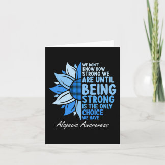 Alopecia Awareness Sunflower I Wear Blue Ribbon Su Card