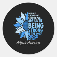 Alopecia Awareness Sunflower I Wear Blue Ribbon Su