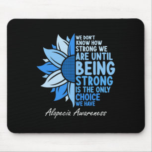 Alopecia Awareness Sunflower I Wear Blue Ribbon Su Mouse Mat