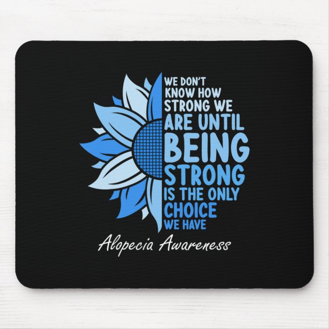Alopecia Awareness Sunflower I Wear Blue Ribbon Su Mouse Mat (Front)